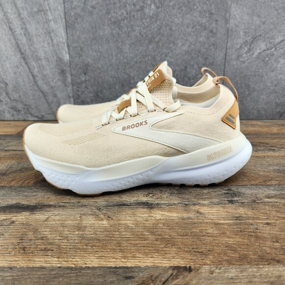 Brooks Glycerin StealthFit 21 Sz 7 Womens Marshmallow Cream Beige Running Shoe - Picture 8 of 14